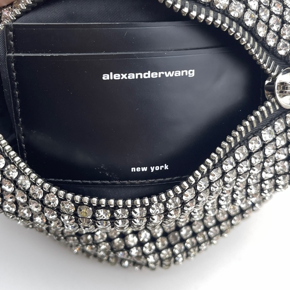 ALEXANDER WANG Black Heiress Bag Mesh Crystal Rhinestone Mini Heiress Pouch - Picture 13 of 15